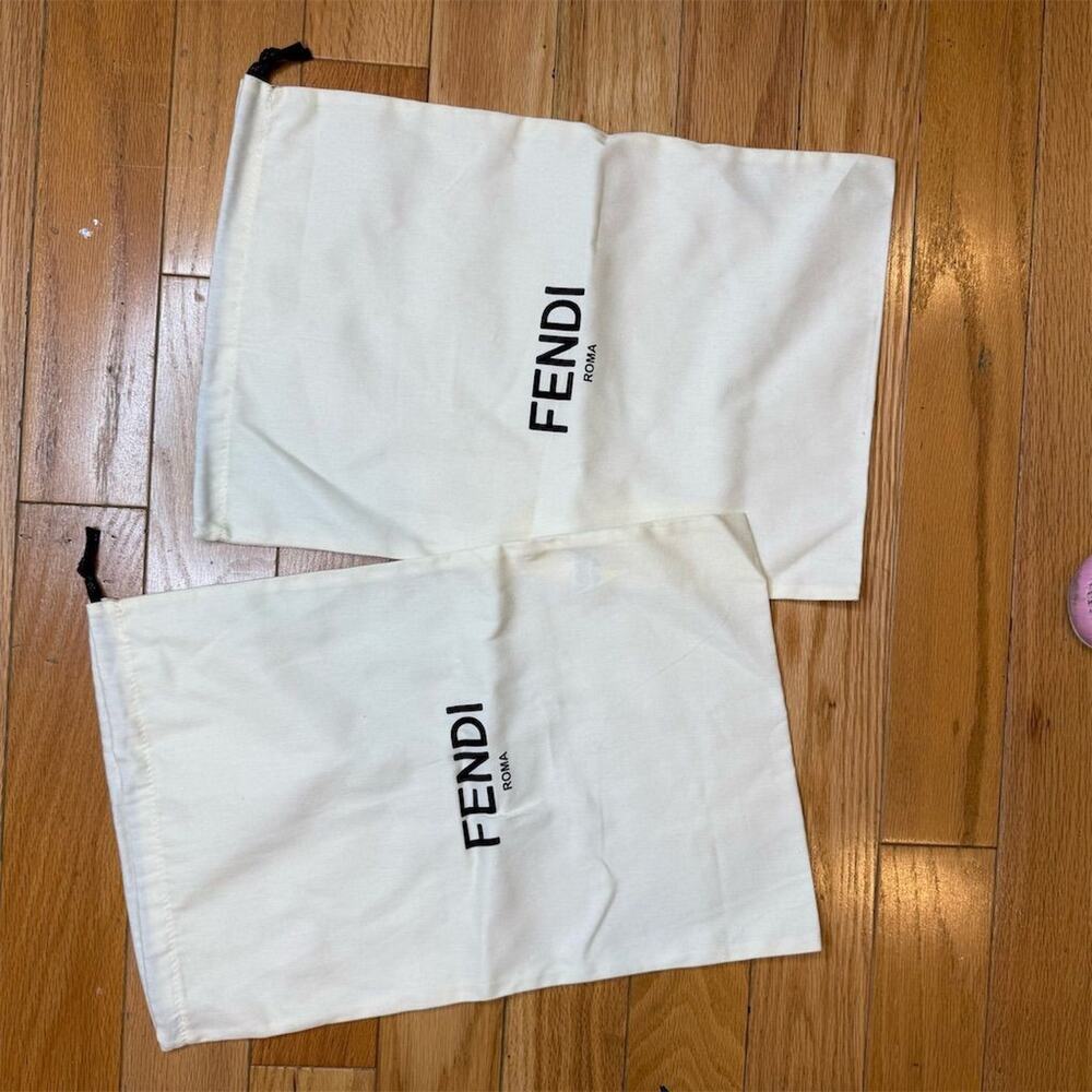 Fendi Dust Bags Set of 2 with Drawstring Luxury Accessory